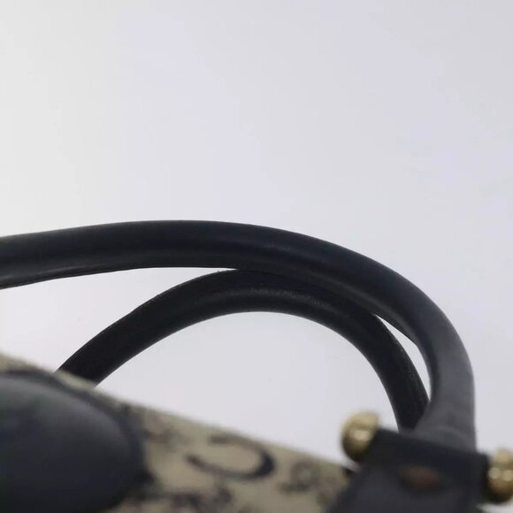 CELINE C Macadam Hand Bag Canvas Navy Auth bs23203 - Picture 9 of 16